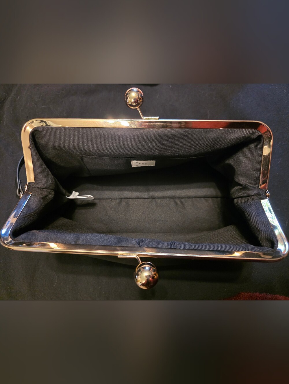 Classic Black Frame-Top Shoulder Bag Clutch - Picture 3 of 6